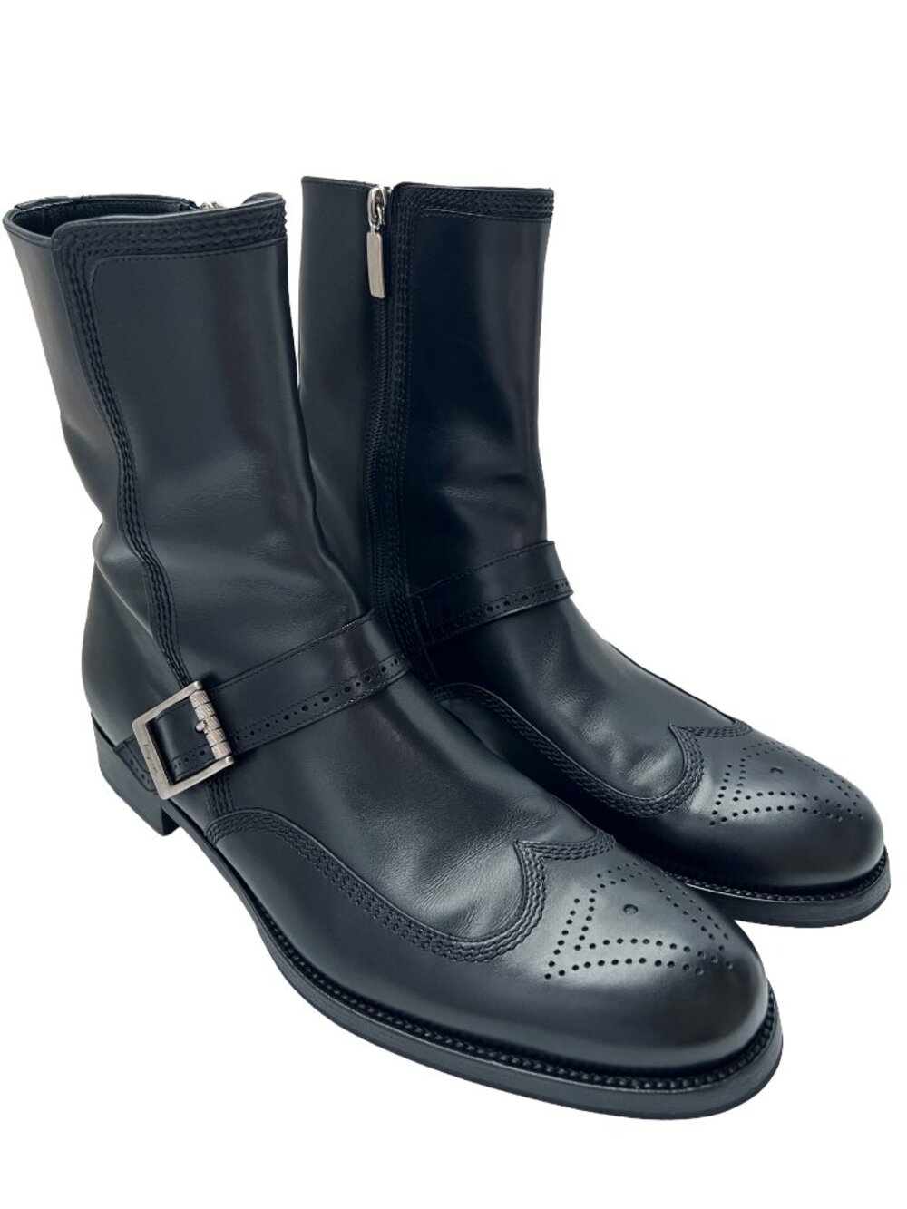 $1650 Salvatore Ferragamo Mens RADUNO Ankle Boots Dress Shoes Wingtips US 10.5 D - Picture 7 of 16